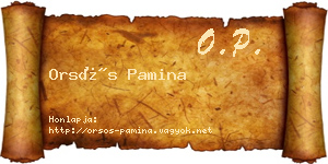 Orsós Pamina névjegykártya